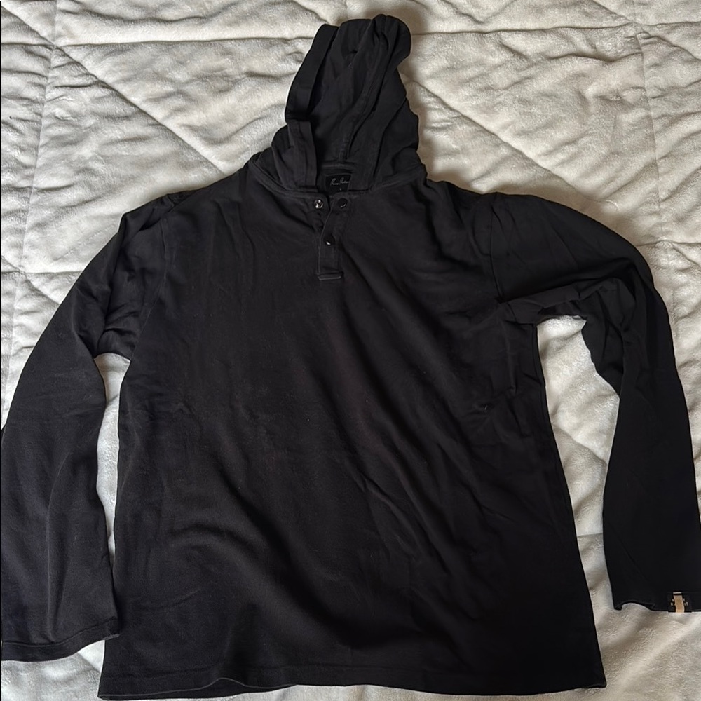 Black Long Sleeve Hoodie Tee